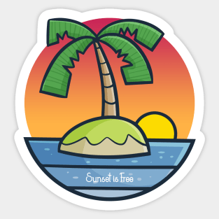 Sunset is Free Sticker